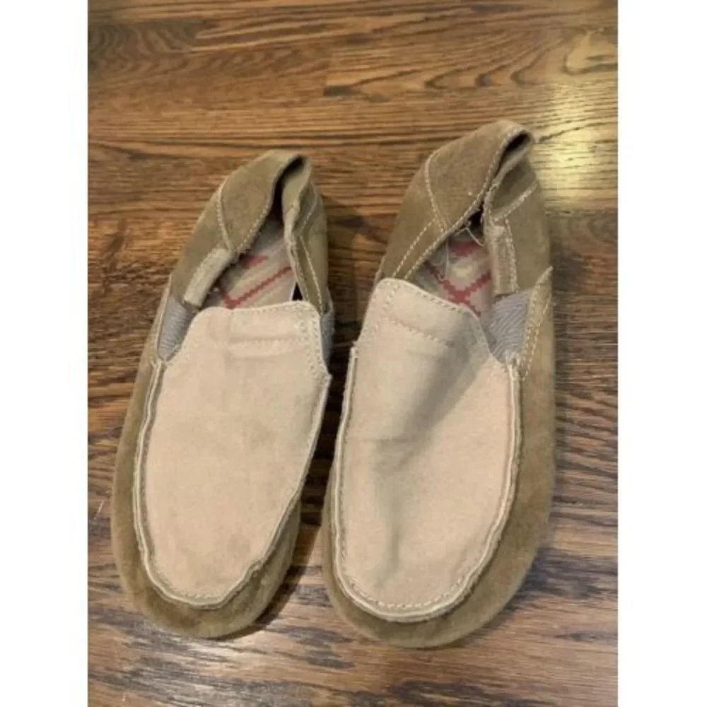 MERRELL KANGAROO BROWN TAN SUEDE & FABRIC CASUAL LOAFERS SHOES MENS‎ 7.5